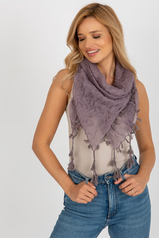 Tmavě fialová šála s ozdobným lemováním