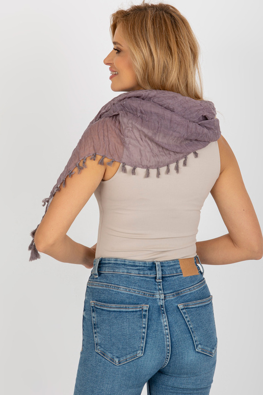 Tmavě fialová šála s ozdobným lemováním