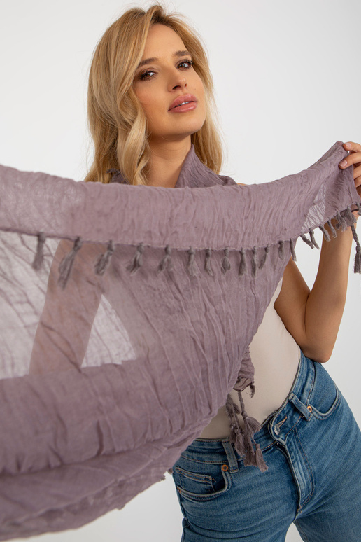 Tmavě fialová šála s ozdobným lemováním