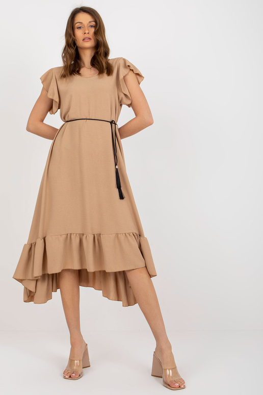 Velbloudí oversize šaty s volánem a...