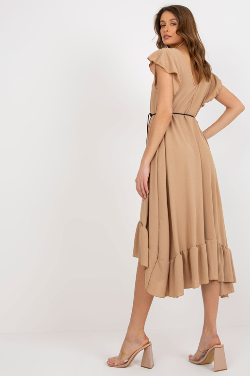 Velbloudí oversize šaty s volánem a...