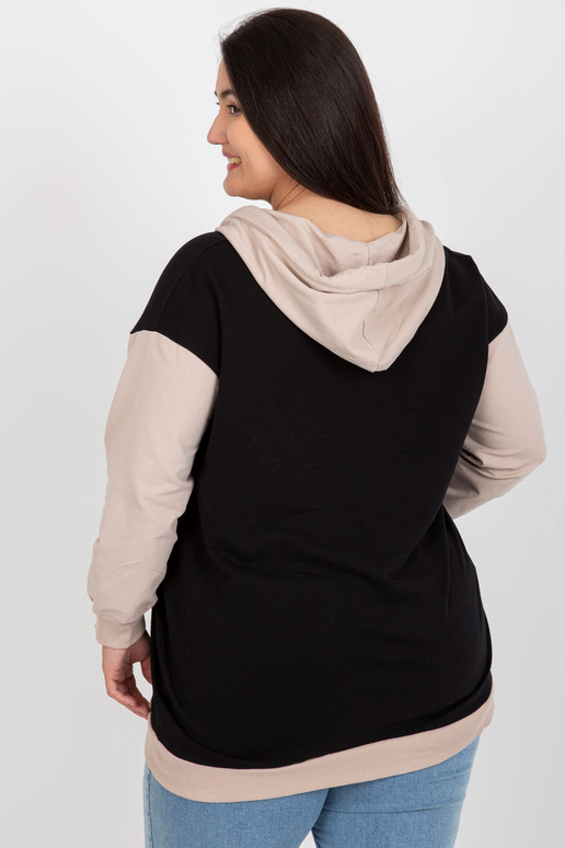 Černo-béžová mikina plus size...