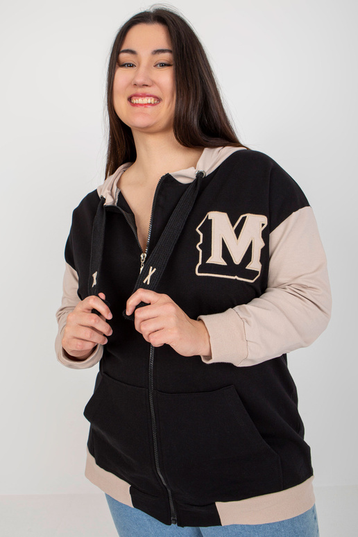 Černo-béžová mikina plus size...