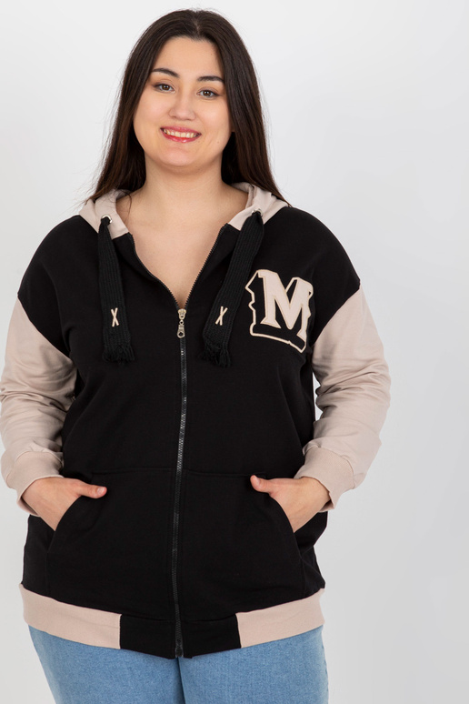 Černo-béžová mikina plus size...