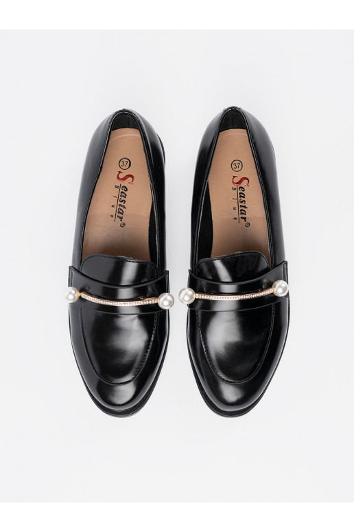 Černé  mokasíny s perlami Černé  mokasíny s perlami