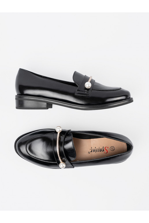 Černé  mokasíny s perlami Černé  mokasíny s perlami