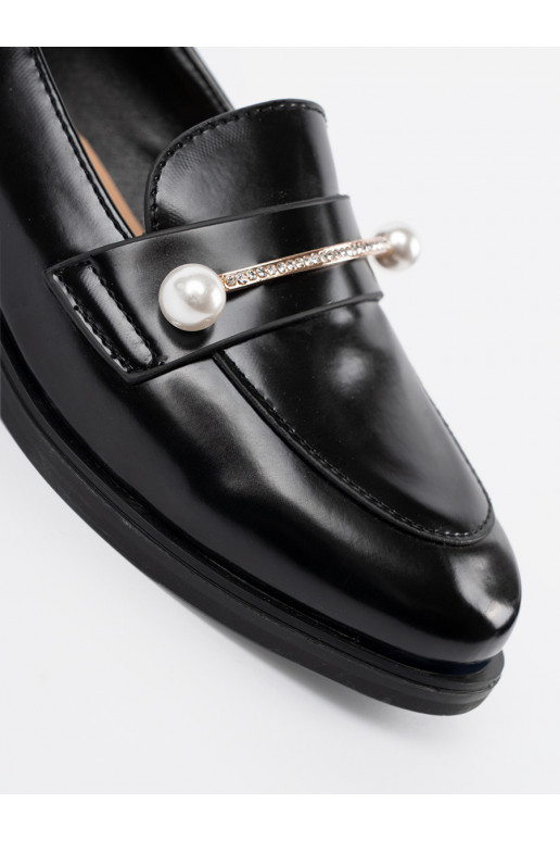Černé  mokasíny s perlami Černé  mokasíny s perlami