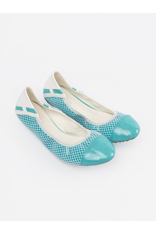 modrá baletky z białą siteczką modrá baletky z białą siteczką