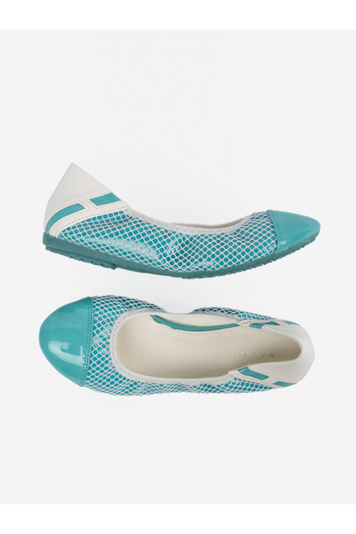 modrá baletky z białą siteczką modrá baletky z białą siteczką