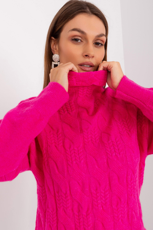 Sweter-AT-SW-23401.97P-fuksjowy