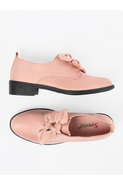 světle růžová ze semiše Tenisky z ozdobną kokardką světle růžová ze semiše Tenisky z ozdobną kokardką