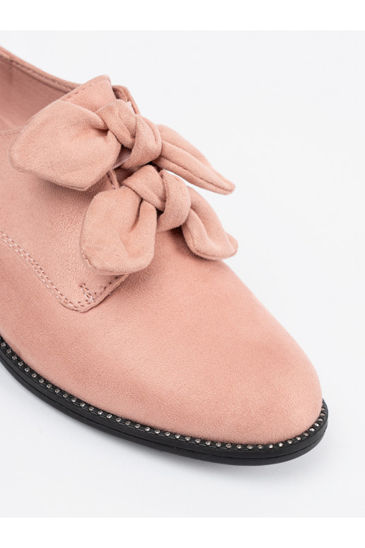 světle růžová ze semiše Tenisky z ozdobną kokardką světle růžová ze semiše Tenisky z ozdobną kokardką