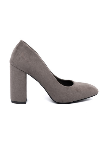 ze semiše vysoké podpatky na podpatku šedá