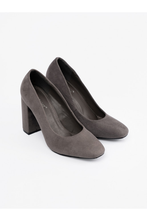 ze semiše vysoké podpatky na podpatku šedá