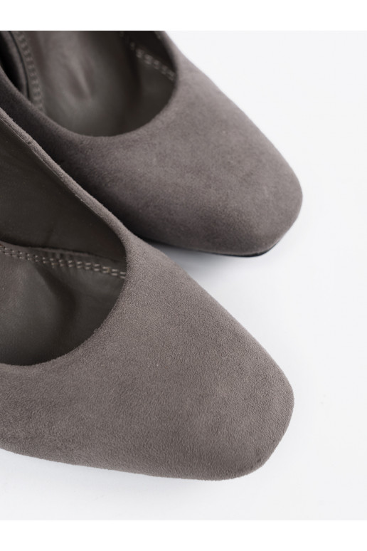 ze semiše vysoké podpatky na podpatku šedá