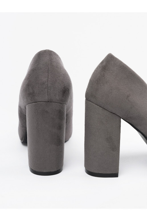 ze semiše vysoké podpatky na podpatku šedá