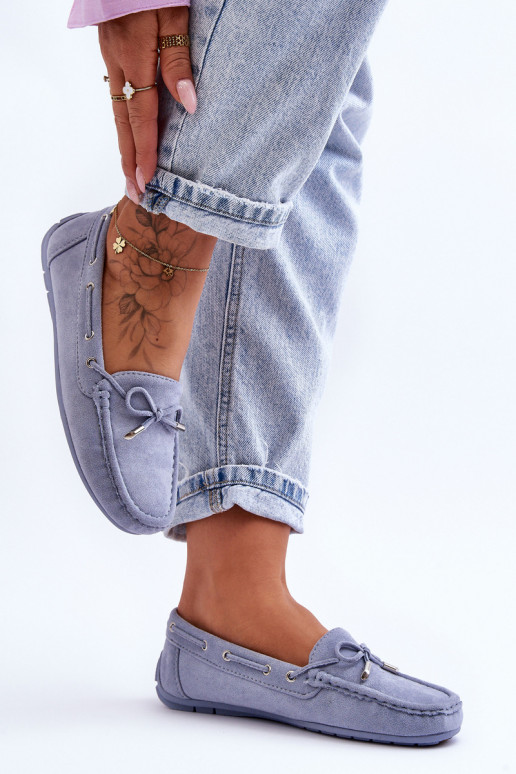 Elegantní semišové mokasíny modrá Si Passione