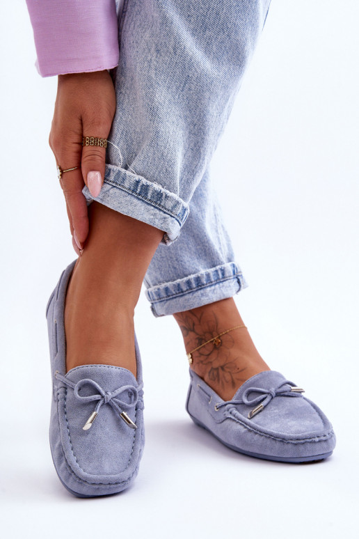 Elegantní semišové mokasíny modrá Si Passione