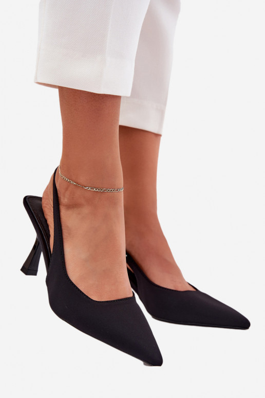 Dámské sandály s tenkými podpatky Černé Lunira Dámské sandály s tenkými podpatky Černé Lunira