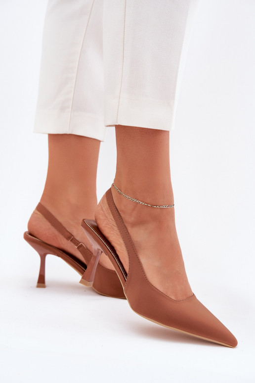 Dámské sandály s tenkými podpatky hnědáLunira Dámské sandály s tenkými podpatky hnědáLunira