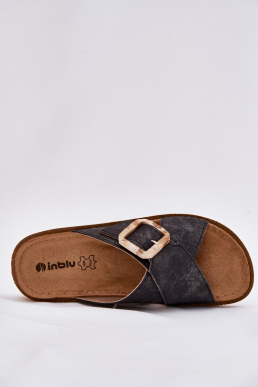 Dámské pantofle s přezkami Inblu ED000025 Černé