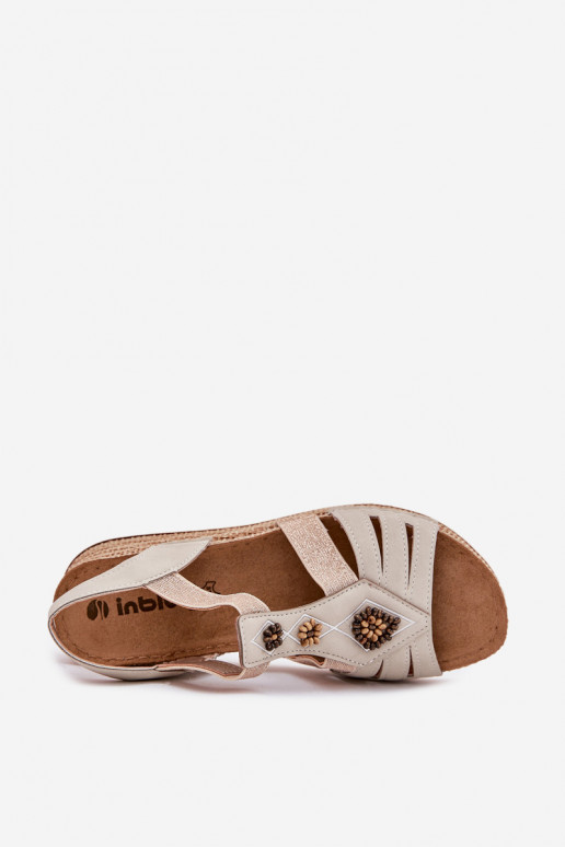 Dámské sandály  s pěknými detaily Inblu RV000015 slonová kost Dámské sandály  s pěknými detaily Inblu RV000015 slonová kost