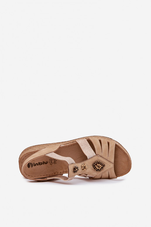 Dámské sandály  s pěknými detaily Inblu RV000015 béžové Dámské sandály  s pěknými detaily Inblu RV000015 béžové