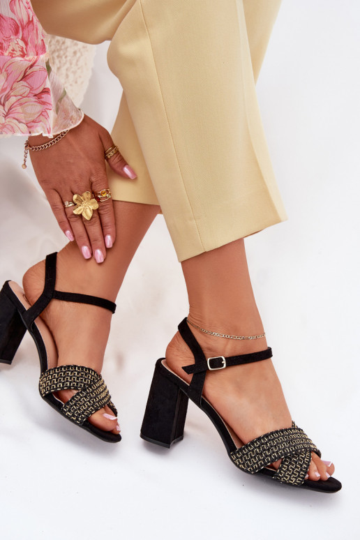 Dámské sandály na vysokém podpatku Černé Almera Dámské sandály na vysokém podpatku Černé Almera