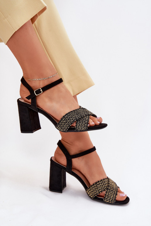 Dámské sandály na vysokém podpatku Černé Almera Dámské sandály na vysokém podpatku Černé Almera