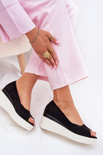 Dámské sandály  Z z eko semišeu Černé Velira