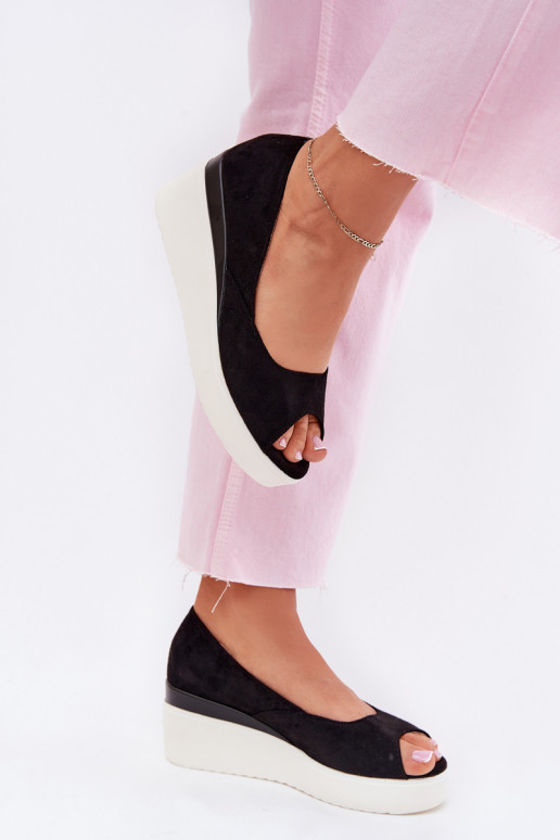 Dámské sandály  Z z eko semišeu Černé Velira