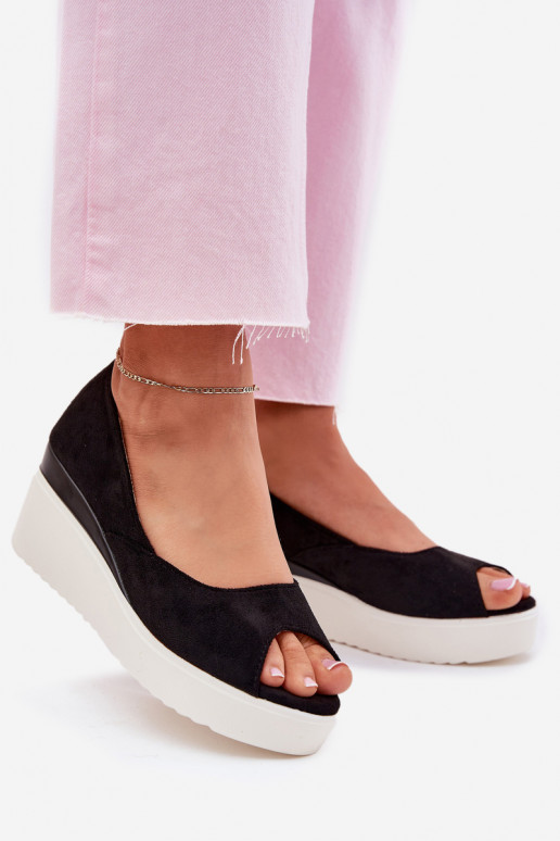 Dámské sandály  Z z eko semišeu Černé Velira