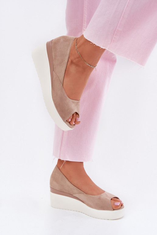 Dámské sandály  Z z eko semišeu béžové Velira