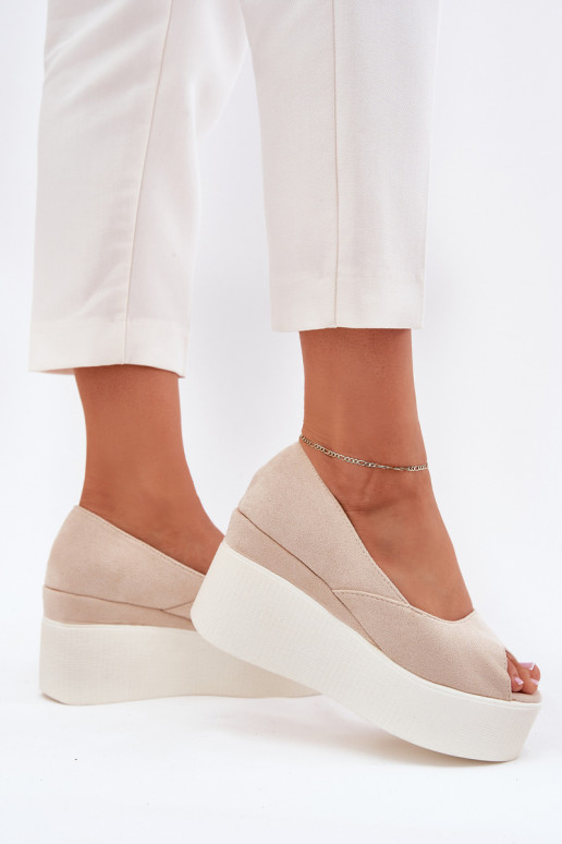 Dámské sandály  a platformou slonová kost Felyra