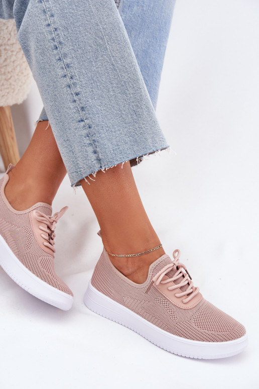 Slip-on vzor tenisky s platformou  růžová Kalyra  Slip-on vzor tenisky s platformou  růžová Kalyra