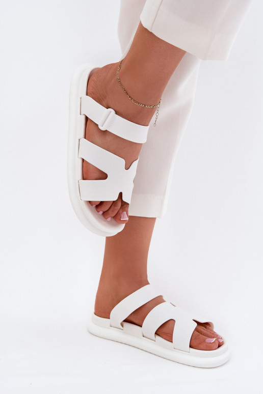 Guma Dámské pantofle s popruhy bílé Tavirae