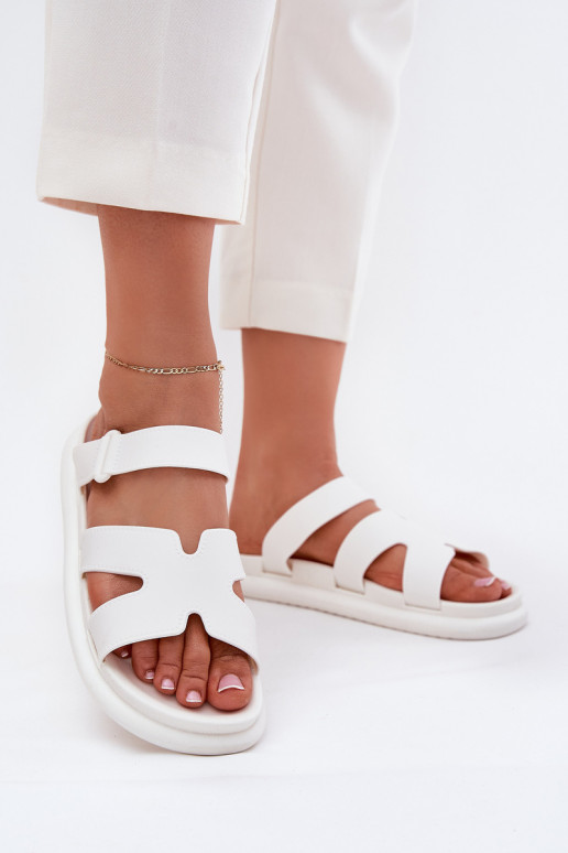 Guma Dámské pantofle s popruhy bílé Tavirae