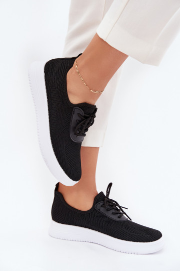  Slip-on vzor tenisky s platformou  Černé Kalyra