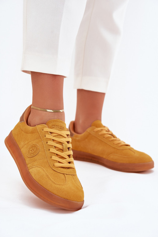 ze semiše Tenisky  Big Star RR274846 HI-POLY SYSTEM Žluté ze semiše Tenisky  Big Star RR274846 HI-POLY SYSTEM Žluté