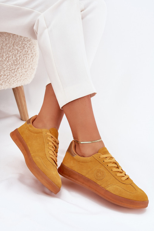 ze semiše Tenisky  Big Star RR274846 HI-POLY SYSTEM Žluté ze semiše Tenisky  Big Star RR274846 HI-POLY SYSTEM Žluté