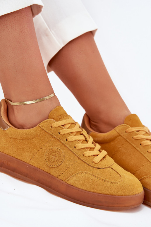 ze semiše Tenisky  Big Star RR274846 HI-POLY SYSTEM Žluté ze semiše Tenisky  Big Star RR274846 HI-POLY SYSTEM Žluté