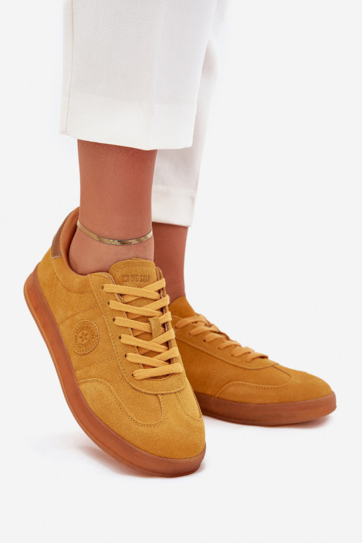 ze semiše Tenisky  Big Star RR274846 HI-POLY SYSTEM Žluté ze semiše Tenisky  Big Star RR274846 HI-POLY SYSTEM Žluté