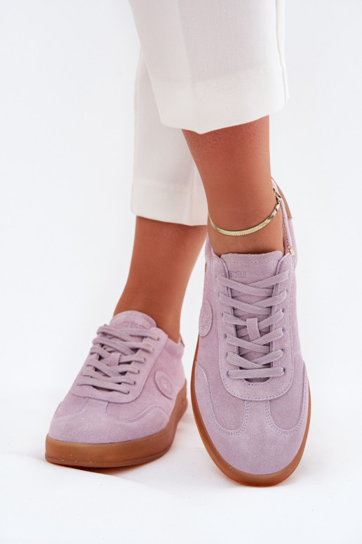 ze semiše Tenisky  Big Star RR274850 HI-POLY SYSTEM Barva fialová