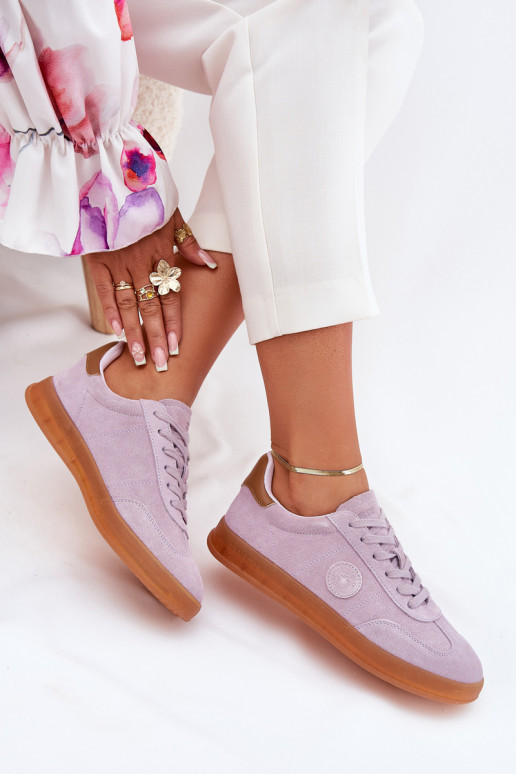 ze semiše Tenisky  Big Star RR274850 HI-POLY SYSTEM Barva fialová