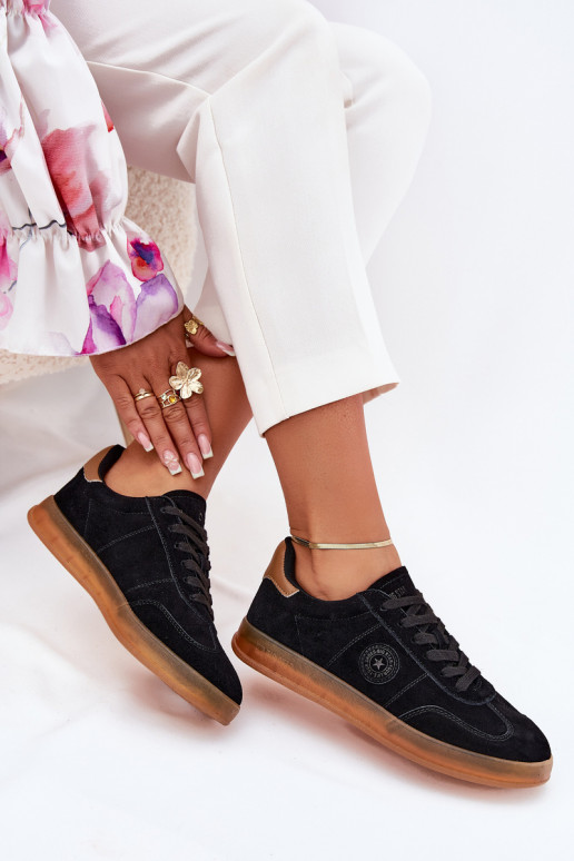 ze semiše Tenisky  Big Star RR274851 HI-POLY SYSTEM Černé ze semiše Tenisky  Big Star RR274851 HI-POLY SYSTEM Černé