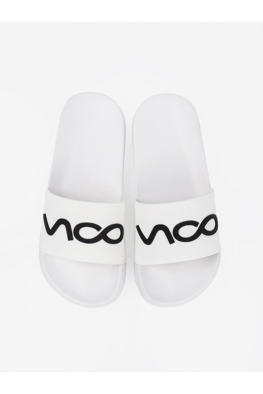 bílé Pantofle s nápisy bílé Pantofle s nápisy