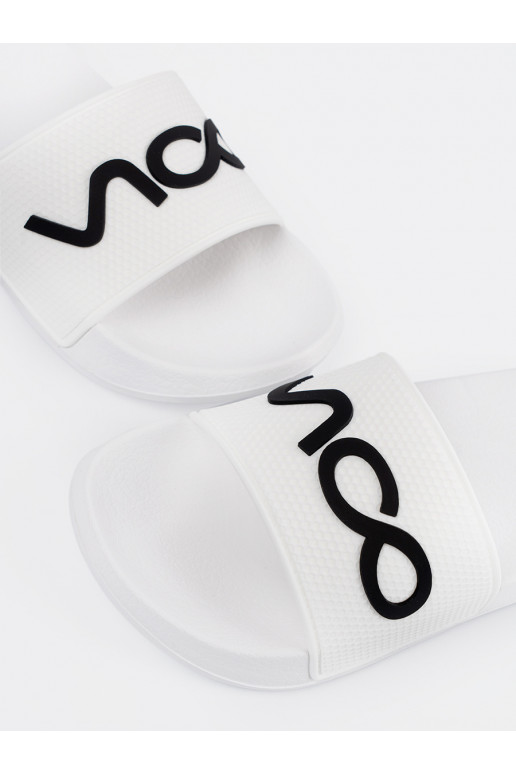 bílé Pantofle s nápisy bílé Pantofle s nápisy