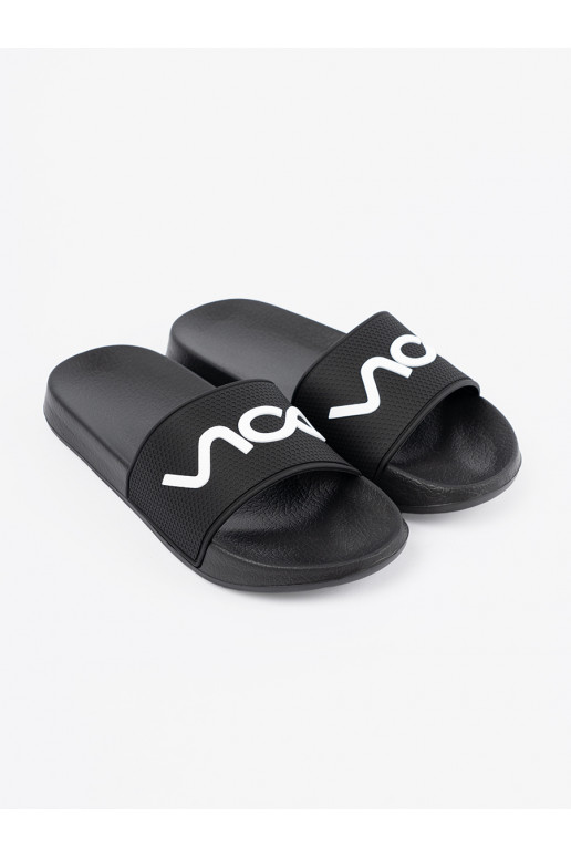 Černé Pantofle s nápisy Černé Pantofle s nápisy