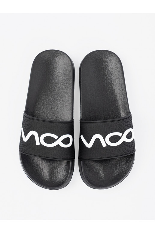 Černé Pantofle s nápisy Černé Pantofle s nápisy