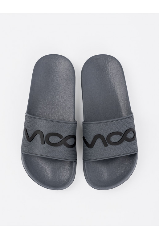 šedá Pantofle s nápisy šedá Pantofle s nápisy